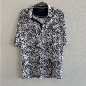 2 for $50 - Walter Hagen Black and White Leaf Pattern Shirt